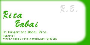 rita babai business card